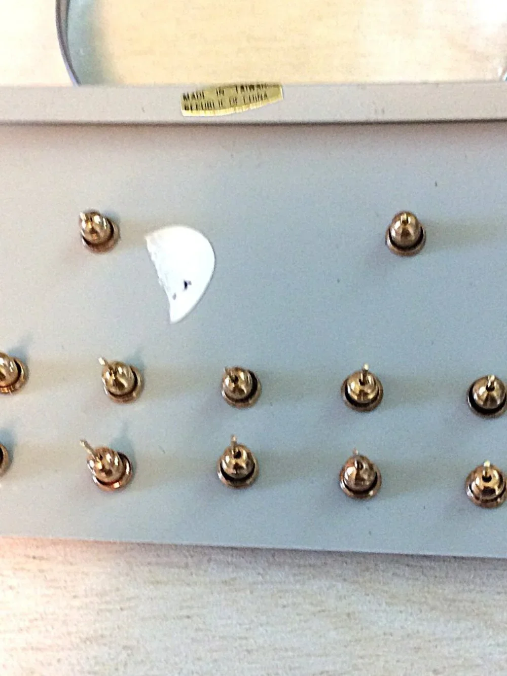 Vintage NOS 1970s Genuine Stone Earring Set 6pc Black Disc Turquoise Studs Card